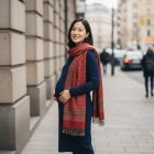 Velký šál vínový 215x105 velký dámský šátek na ramena