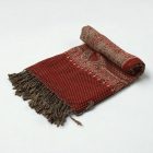 Šátek šedý bordó 215x105 elegantní dámská šála z bavlny