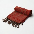 Šátek červený 215x105 velký dámský šátek z bavlny