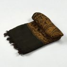 Šátek černý zlatý 215x105 velká dámská šála z bavlny