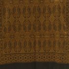 Šátek černý zlatý 215x105 velká dámská šála z bavlny