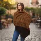 Šátek černý zlatý 215x105 elegantní dámský šátek z bavlny