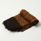 Šátek černý zlatý 215x105 elegantní dámský šátek z bavlny