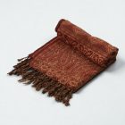 Elegantní dámský šátek 215x105 bordó béžový s autentickým vzorem