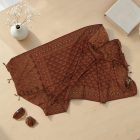 Elegantní dámský šátek 215x105 bordó béžový s autentickým vzorem