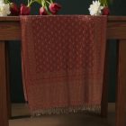 Elegantní dámský šátek 215x105 v barvě bordó béž s autentickým vzorem