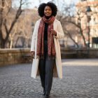 Elegantní dámský šátek 215x105 v barvě bordó z bavlny