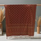 Elegantní dámský šátek 215x105 v barvě bordó z bavlny