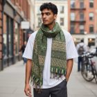 Elegantní šátek 215x105 v barvě zelené tenký dámský a pánský šátek