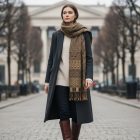 Elegantní šátek tmavě zelený 215x105 tenký dámský šátek