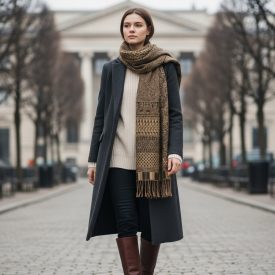   Elegantní šátek tmavě zelený 215x105 tenký dámský šátek