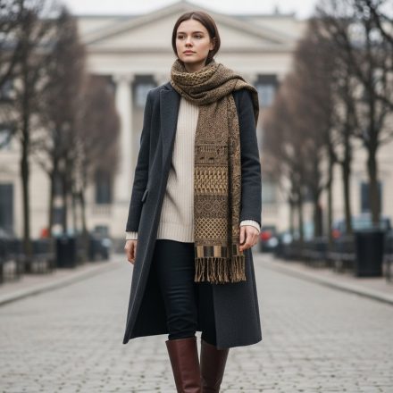 Elegantní šátek tmavě zelený 215x105 tenký dámský šátek