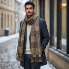 Elegantní šátek tmavě zelený 215x105 tenký dámský šátek