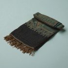 Šátek s orientálním vzorem 215x105 zeleno modrý bavlněný šátek