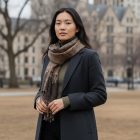 Velký šátek tmavě zeleno černý 215x105 velký pánský a dámský šátek