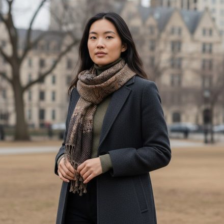 Velký šátek tmavě zeleno černý 215x105 velký pánský a dámský šátek