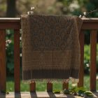 Velký šátek tmavě zeleno černý 215x105 velký pánský a dámský šátek