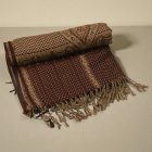 Šátek s orientálním vzorem hnědý 215x105 bavlněný šátek