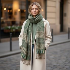   Velký šátek zelený 215x105 velký dámský a pánský šátek