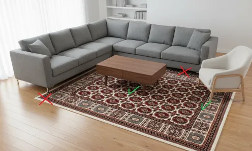 umístění koberce do obýváku